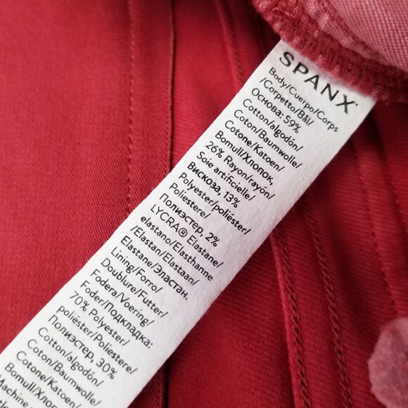 Spanx Stretch Twill Wide Leg Cropped Pants Wild Rose L Pull On Shaping Pockets - Picture 12 of 16